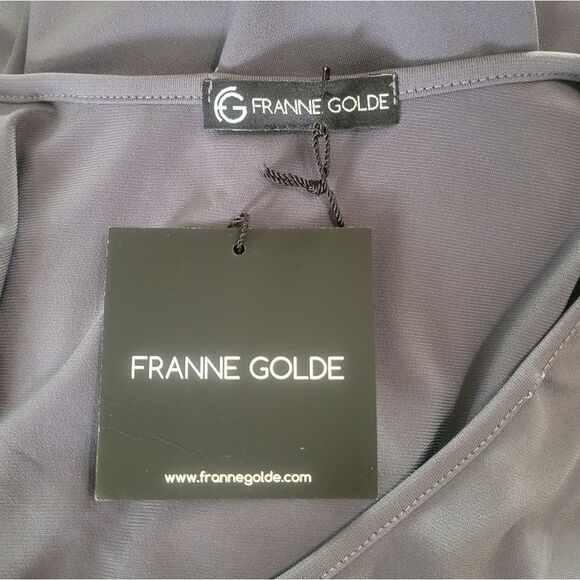 Franne Golde Christina Long Sleeve V Neck Jersey Tunic Top Size Small NWT - Picture 5 of 6